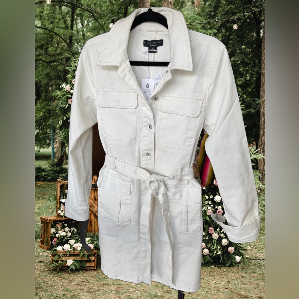 White Belted Women's‎ Dress